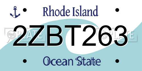 2ZBT263 Rhode Island License Plate