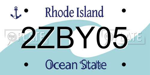 2ZBY05 Rhode Island License Plate