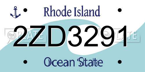 2ZD3291 Rhode Island License Plate