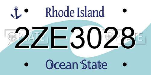 2ZE3028 Rhode Island License Plate