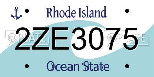 2ZE3075 Rhode Island License Plate
