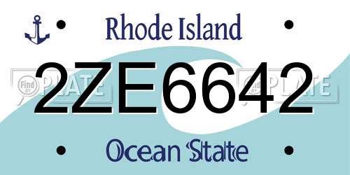 2ZE6642 Rhode Island License Plate