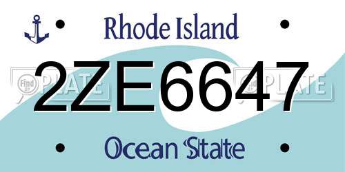 2ZE6647 Rhode Island License Plate