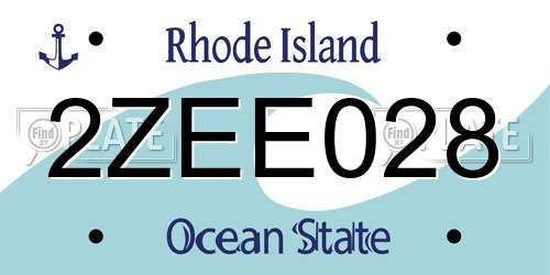 2ZEE028 Rhode Island License Plate