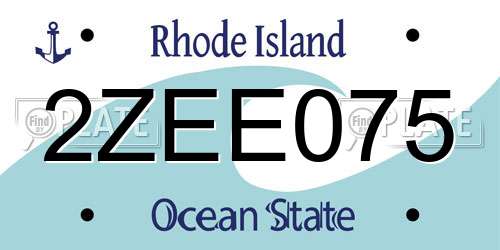 2ZEE075 Rhode Island License Plate