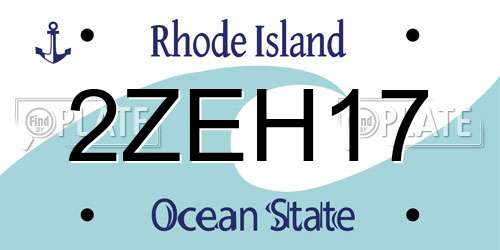2ZEH17 Rhode Island License Plate