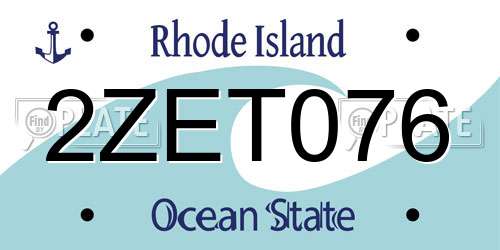2ZET076 Rhode Island License Plate