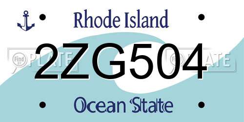 2ZG504 Rhode Island License Plate