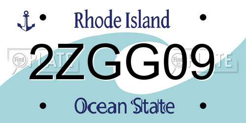 2ZGG09 Rhode Island License Plate