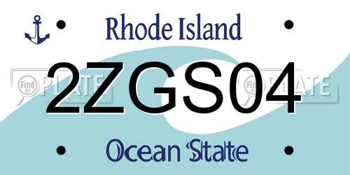 2ZGS04 Rhode Island License Plate
