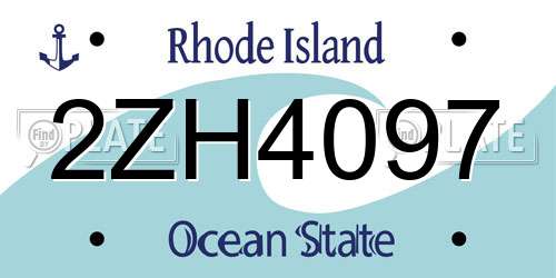 2ZH4097 Rhode Island License Plate