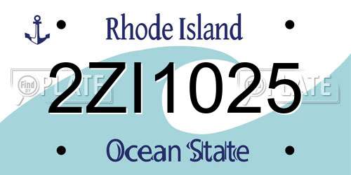 2ZI1025 Rhode Island License Plate