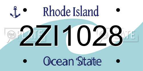 2ZI1028 Rhode Island License Plate