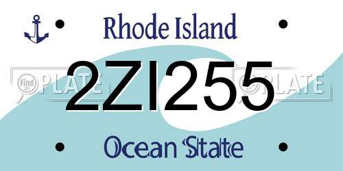 2ZI255 Rhode Island License Plate