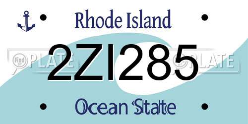 2ZI285 Rhode Island License Plate