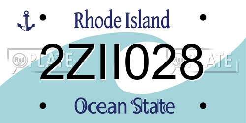 2ZII028 Rhode Island License Plate