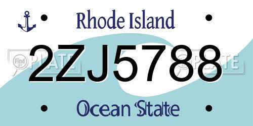 2ZJ5788 Rhode Island License Plate
