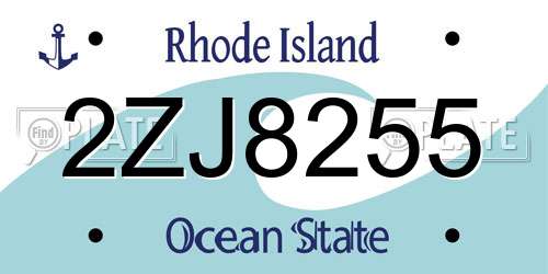 2ZJ8255 Rhode Island License Plate