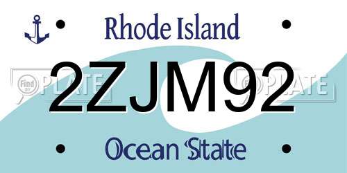 2ZJM92 Rhode Island License Plate