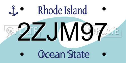 2ZJM97 Rhode Island License Plate