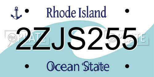 2ZJS255 Rhode Island License Plate