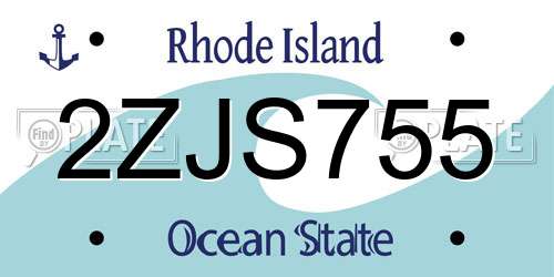 2ZJS755 Rhode Island License Plate