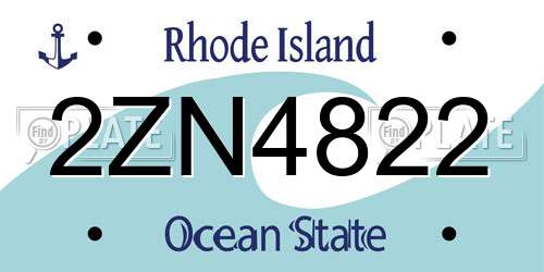 2ZN4822 Rhode Island License Plate