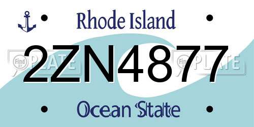 2ZN4877 Rhode Island License Plate