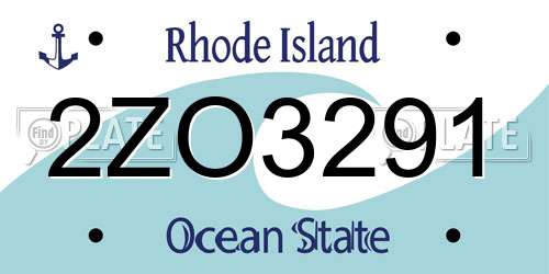 2ZO3291 Rhode Island License Plate
