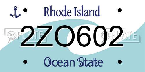 2ZO602 Rhode Island License Plate