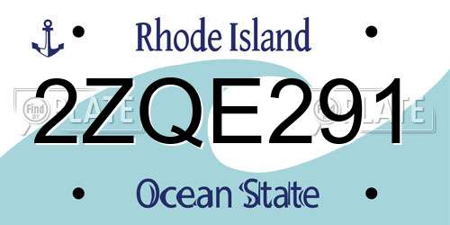 2ZQE291 Rhode Island License Plate