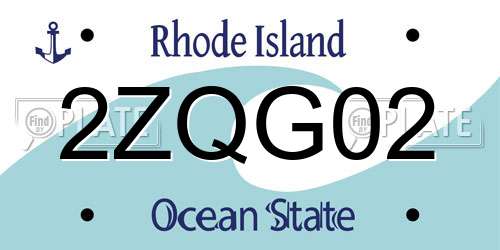 2ZQG02 Rhode Island License Plate