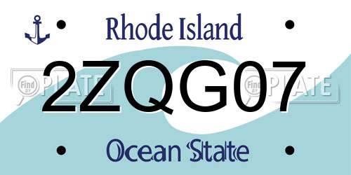 2ZQG07 Rhode Island License Plate