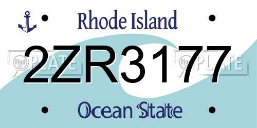 2ZR3177 Rhode Island License Plate
