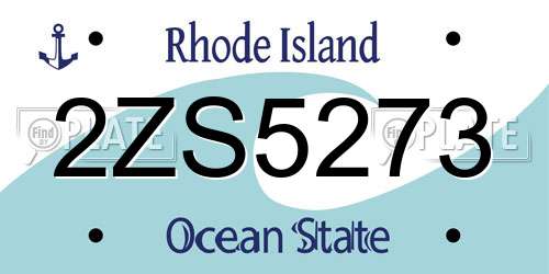 2ZS5273 Rhode Island License Plate