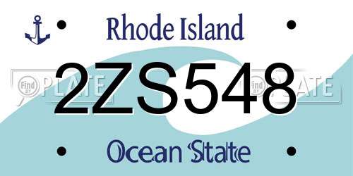 2ZS548 Rhode Island License Plate