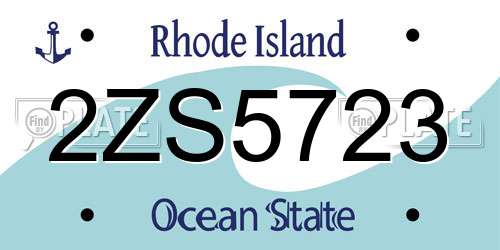 2ZS5723 Rhode Island License Plate