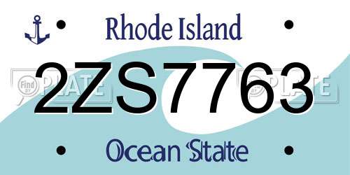 2ZS7763 Rhode Island License Plate