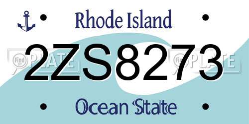 2ZS8273 Rhode Island License Plate