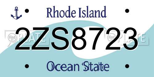 2ZS8723 Rhode Island License Plate