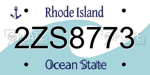 2ZS8773 Rhode Island License Plate
