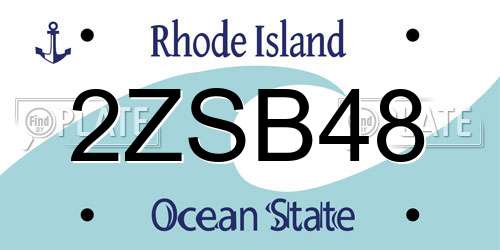 2ZSB48 Rhode Island License Plate