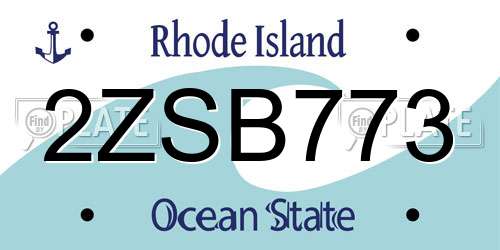 2ZSB773 Rhode Island License Plate