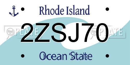 2ZSJ70 Rhode Island License Plate