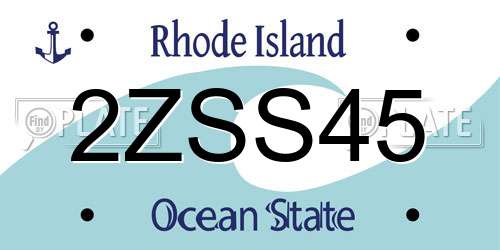 2ZSS45 Rhode Island License Plate
