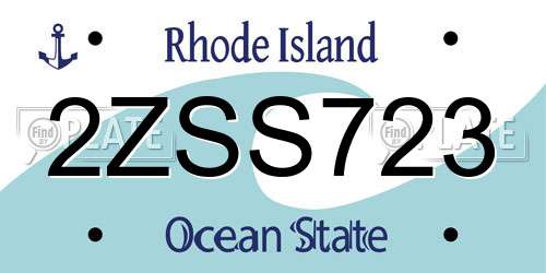 2ZSS723 Rhode Island License Plate
