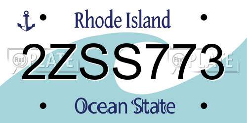 2ZSS773 Rhode Island License Plate