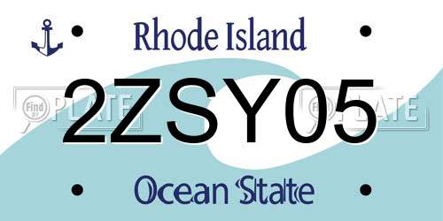 2ZSY05 Rhode Island License Plate