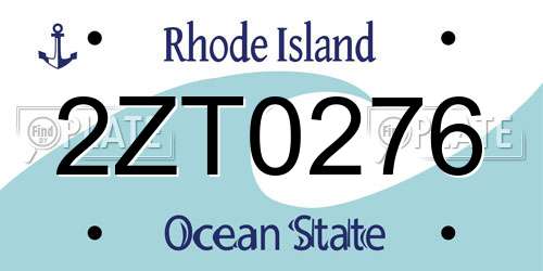 2ZT0276 Rhode Island License Plate