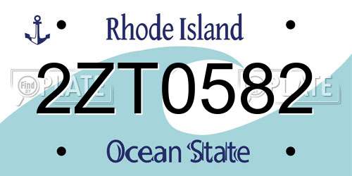 2ZT0582 Rhode Island License Plate
